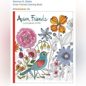 Avian Friends Coloring Book with Floral Design